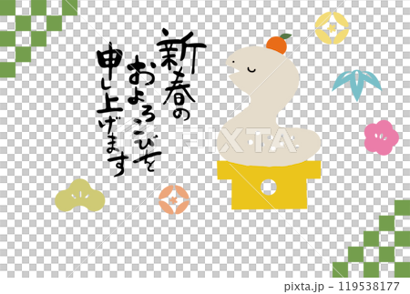 巳年年賀状 おしゃれでかわいいヘビ年年賀状 巳年年賀状 おしゃれでかわいいヘビ年年賀状 119538177