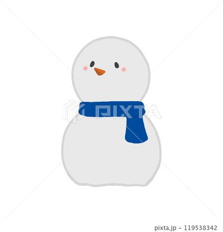 青いマフラーの雪だるま 119538342