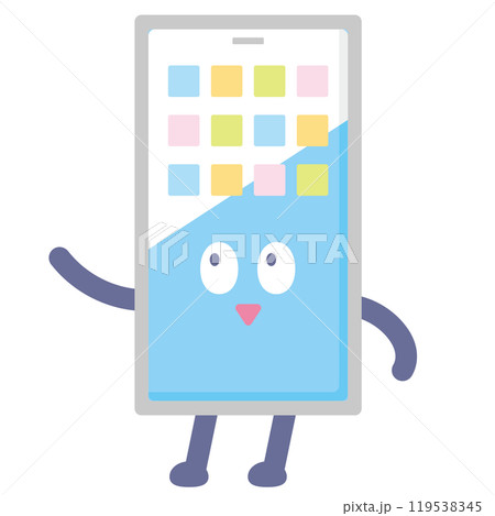 かわいいスマホのキャラクターイラスト 119538345