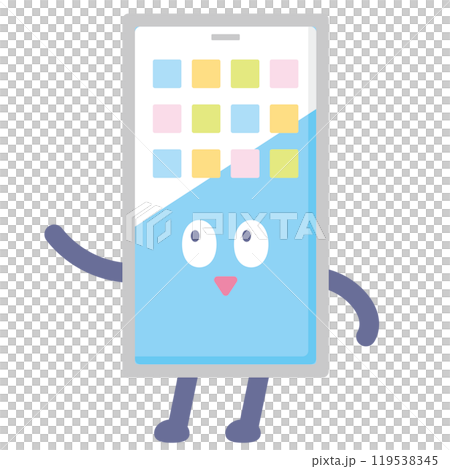 かわいいスマホのキャラクターイラスト 119538345