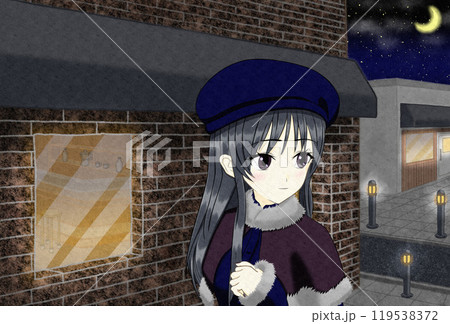 夜のカフェ通り 119538372