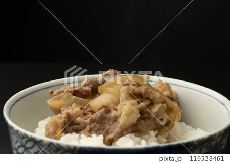 牛丼 丼に盛り付けた牛丼 牛丼 丼に盛り付けた牛丼 119538461