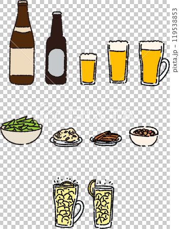 Sake and snack set Sake and snack set 119538853