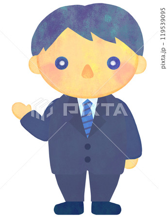 スーツを着た男性のイラスト 案内 全身 スーツを着た男性のイラスト 案内 全身 119539095
