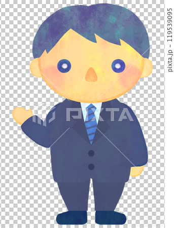 スーツを着た男性のイラスト 案内 全身 スーツを着た男性のイラスト 案内 全身 119539095