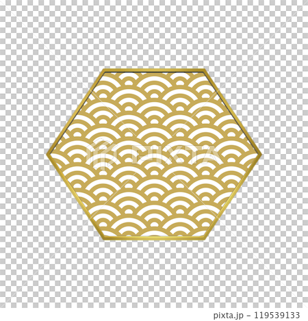 日式六角框青海波一金 119539133