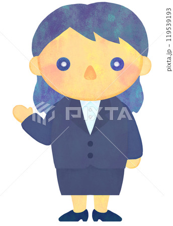 スーツを着た女性のイラスト 案内 全身 119539193