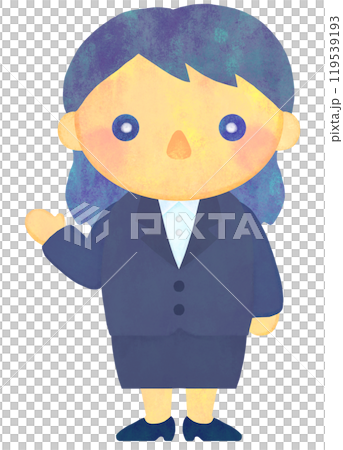 スーツを着た女性のイラスト 案内 全身 119539193