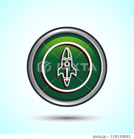 Rocket icon design illustration, Business start up symbol, Rocket launching sign, Button Design Rocket icon design illustration, Business start up symbol, Rocket launching sign, Button Design 119539681