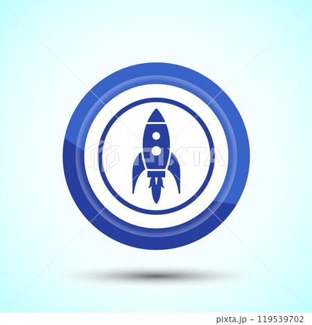 Rocket icon design illustration, Business start up symbol, Rocket launching sign, Button Design 119539702