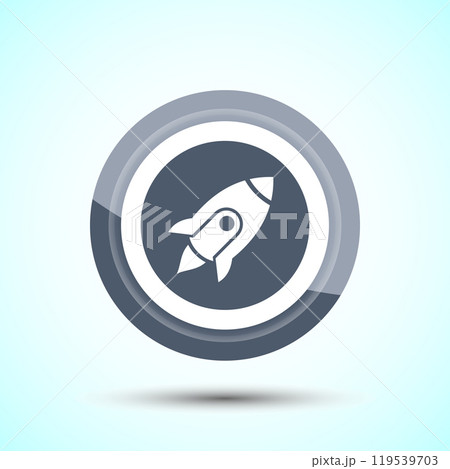 Rocket icon design illustration, Business start up symbol, Rocket launching sign, Button Design Rocket icon design illustration, Business start up symbol, Rocket launching sign, Button Design 119539703