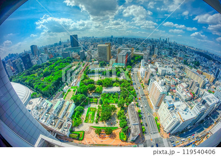 東京・大都会の風景 ウルトラワイド魚眼撮影 東京・大都会の風景 ウルトラワイド魚眼撮影 119540406