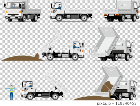 白色自卸車全角度 白色自卸車全角度 119540455