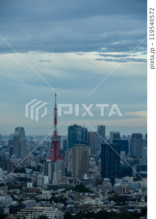都市風景　高層ビルから眺める東京タワー 119540572