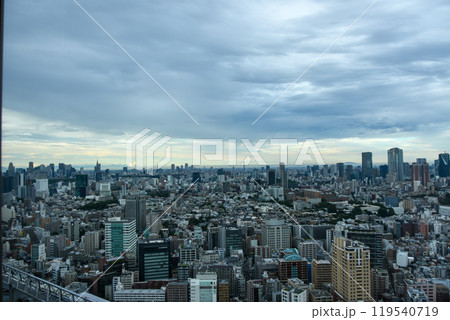 都市風景 高層ビルから眺める東京のビル群 都市風景 高層ビルから眺める東京のビル群 119540719