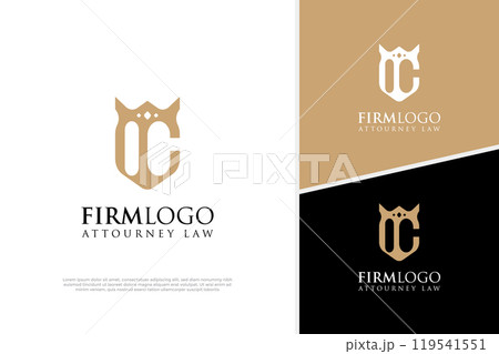 Initial C Lawyer logo design, Justice legal badge Law firm logo design template 119541551