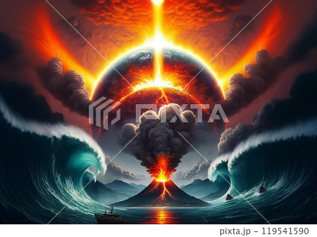 災害大国日本　地震、津波、火山噴火、太陽フレア 119541590