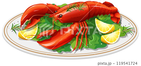 Delicious Seafood Platter with Lobster 119541724