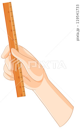 Hand Holding a Measuring Ruler Hand Holding a Measuring Ruler 119541733