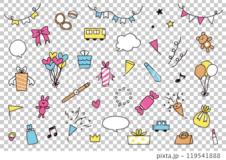 シンプルでかわいい装飾イラストセット 119541888