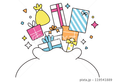 袋からプレゼントが飛び出しているイラスト 袋からプレゼントが飛び出しているイラスト 119541889