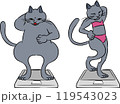 鳥獣戯画　猫　ダイエット 119543023
