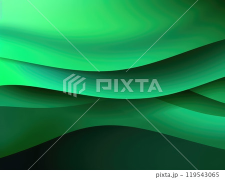 Green wave and line abstract background. Generative AI 119543065