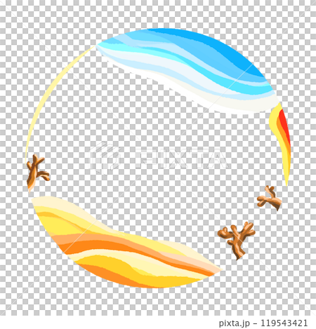 Desert frame design, nature circle border illustration, cartoon desert photo frame 119543421