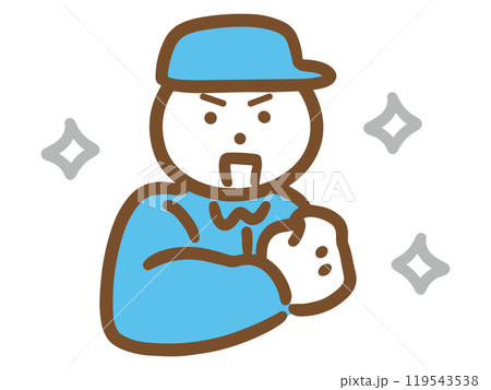 パワーに自信がある作業服の男性 119543538