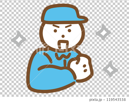 一個穿著工作服的男人對自己的力量充滿信心 119543538