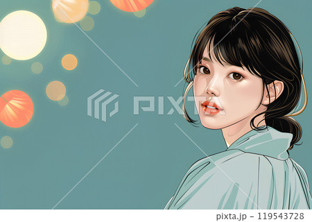 着物姿の若い女性-1 119543728