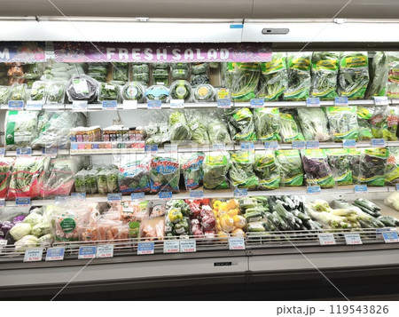 Fresh produce section in a supermarket near Surabaya Fresh produce section in a supermarket near Surabaya 119543826