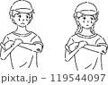 すり傷をした児童セット　学校編　線のみ 119544097