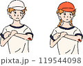 すり傷をした児童セット　学校編 119544098