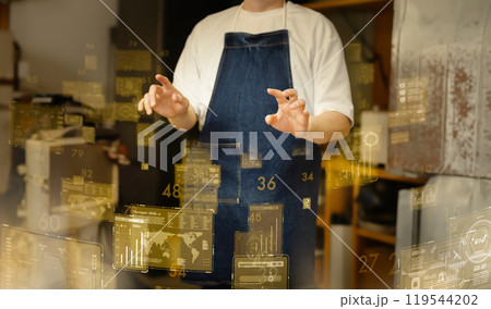 エプロンを付けた男性ポートレイト 119544202