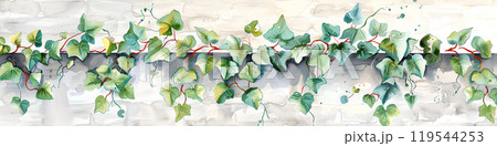 美しいアイビーの葉（水彩画） 119544253