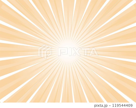 ポップなイメージの太陽光線が広がる集中線背景_ライトオレンジ 119544409