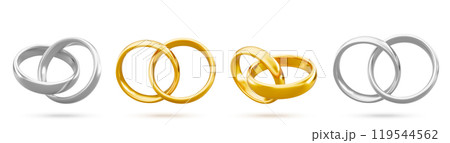 Golden and silver rings set 119544562