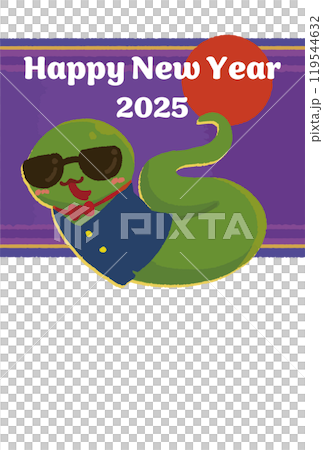 Pop snake 2025 New Year's card material with Sampras 119544632
