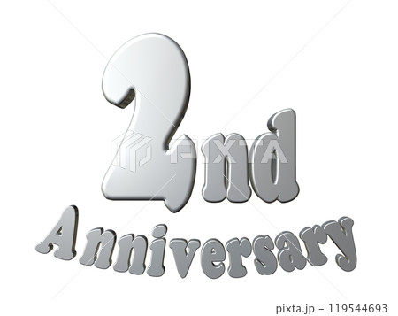 3DCG文字「2nd Anniversary/2周年」シルバー,銀 3DCG文字「2nd Anniversary/2周年」シルバー,銀 119544693