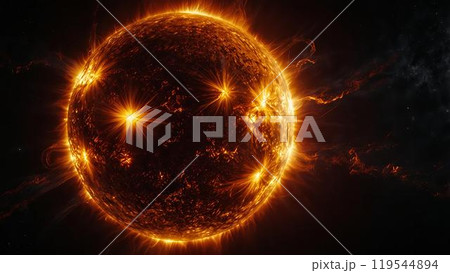 太陽フレアのエネルギーの爆発/宇宙の嵐 119544894