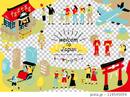 日本観光を楽しむ外国人 119545054