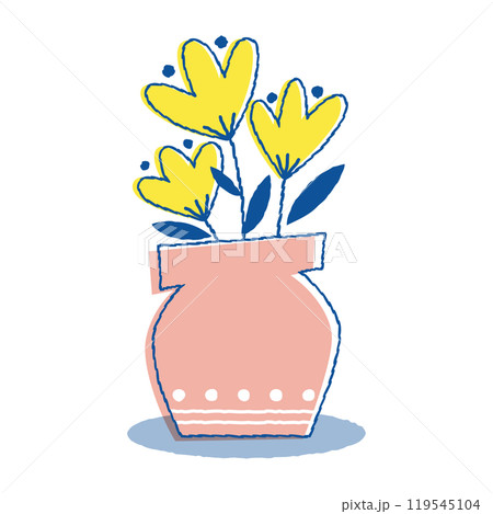 花瓶に生けられた花のイラスト 119545104
