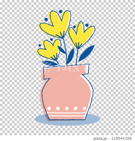 花瓶に生けられた花のイラスト 119545104
