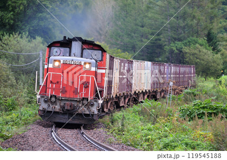 石北本線　生野ー生田原　JR貨物　DD51-1056＋コキ＋DD51-1086（鷲別）　石北貨物 119545188