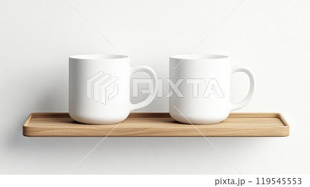 真っ白なペアのマグカップ 119545553