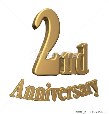 3DCG文字「2nd Anniversary/2周年」ゴールド,金 3DCG文字「2nd Anniversary/2周年」ゴールド,金 119545600
