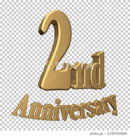 3DCG文字「2nd Anniversary/2周年」ゴールド,金 3DCG文字「2nd Anniversary/2周年」ゴールド,金 119545600