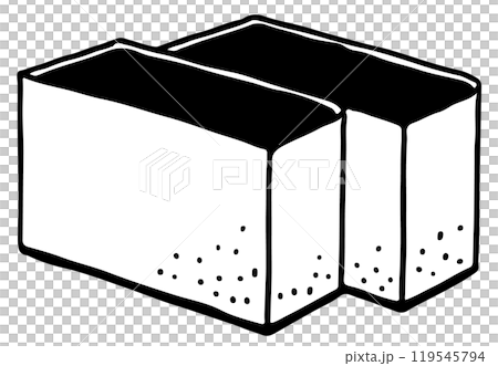 2 slices of castella cake, solid color 119545794