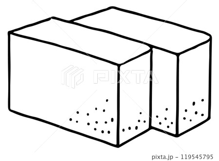カステラ2切れ線画 カステラ2切れ線画 119545795